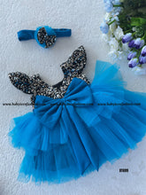 Load image into Gallery viewer, BT699 Crystal Ocean – Sparkling Blue Dress for Little Fashionistas