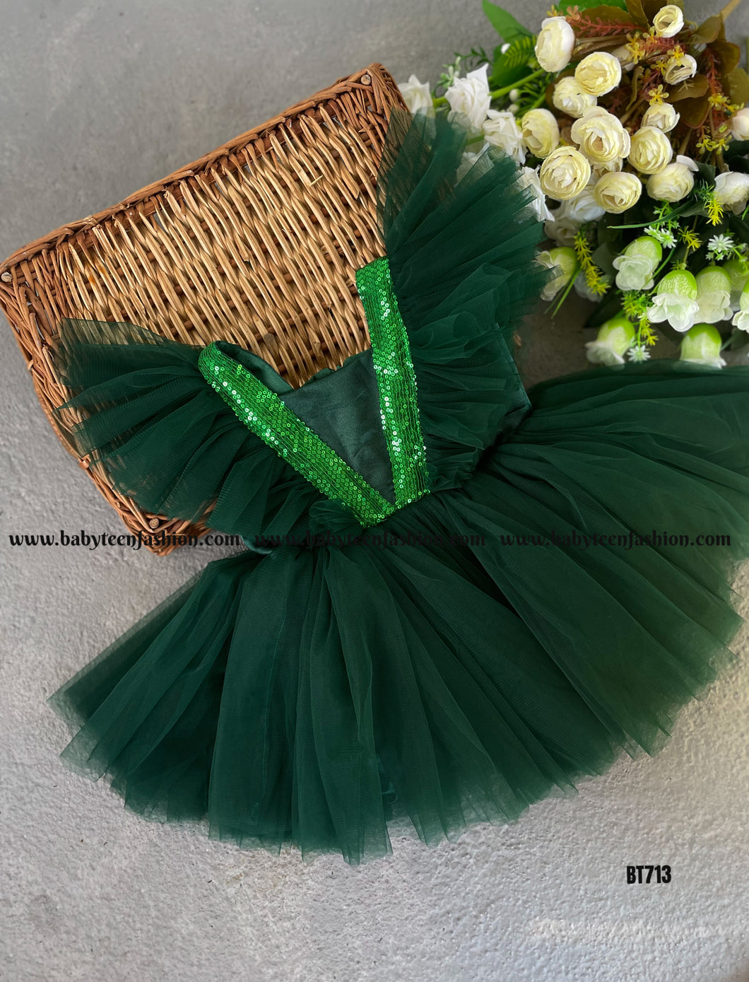 BT713  Enchanted Emerald Fairy Frolic Dress