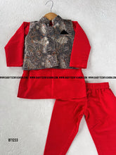 Load image into Gallery viewer, BT1233 Crimson Elegance: Boys&#39; Traditional Festive Attire
