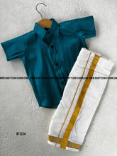 Load image into Gallery viewer, BT1234 Teal Tranquility: Boys&#39; Elegant Traditional Set
