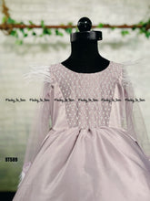 Load image into Gallery viewer, BT589 Lavender Dream Cape Gown – Whimsical Elegance for Little Darlings