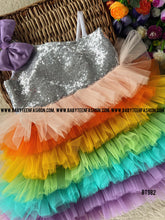 Load image into Gallery viewer, BT982 Sunshine Sequin Rainbow Dress - A Kaleidoscope of Joy for Your Little One
