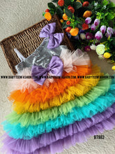 Load image into Gallery viewer, BT982 Sunshine Sequin Rainbow Dress - A Kaleidoscope of Joy for Your Little One