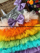 Load image into Gallery viewer, BT982 Sunshine Sequin Rainbow Dress - A Kaleidoscope of Joy for Your Little One