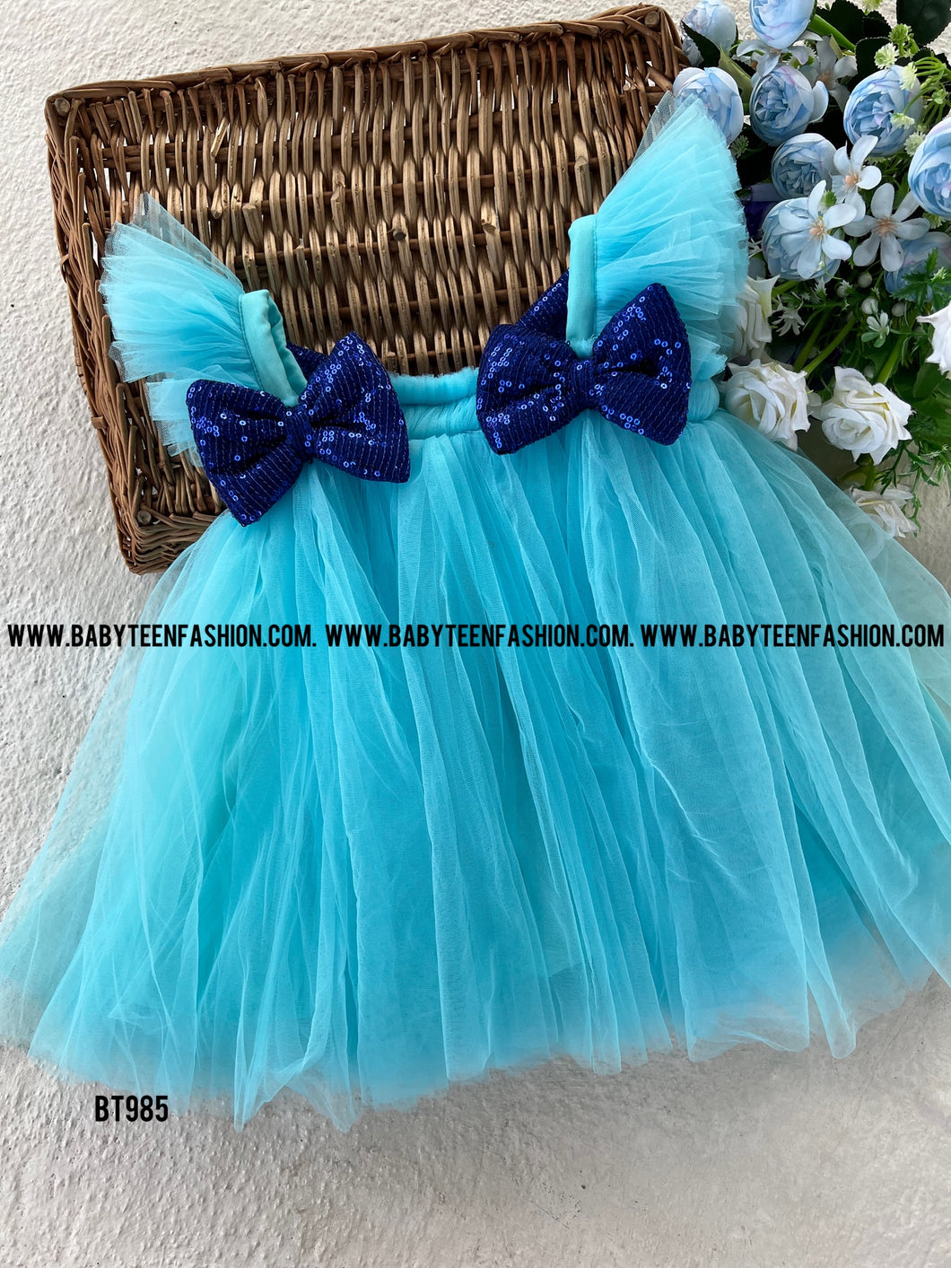 BT985 Enchanted Blue Princess Dress – Captivate the Celebration
