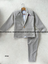 Load image into Gallery viewer, BT1244 Sleek Sophisticate: Boys&#39; Modern Gray Suit Set
