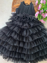 Load image into Gallery viewer, BT1409 Midnight Charm: Elegant Noir Festive Frock