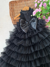 Load image into Gallery viewer, BT1409 Midnight Charm: Elegant Noir Festive Frock