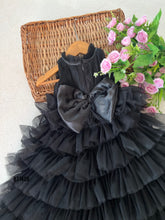 Load image into Gallery viewer, BT1409 Midnight Charm: Elegant Noir Festive Frock