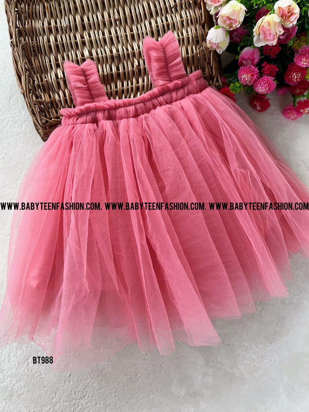 BT988 Coral Blossom Baby Gala Gown – A Fairy Tale Awaits