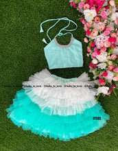 Load image into Gallery viewer, BT592 Ocean Whisper: Chic Layered Party Frock for Little Fashionistas