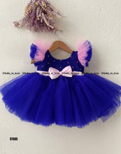 Load image into Gallery viewer, BT605 Sapphire Whispers: Enchanting Blue Feather Dress
