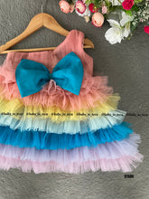 Load image into Gallery viewer, BT606 Rainbow Ruffle Elegance: A Cascading Dream Dress for Little Darlings
