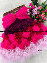 Load image into Gallery viewer, BT990 Fuchsia Blossom Dress – Petals of Poise for Tiny Trendsetters