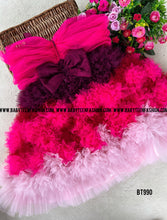 Load image into Gallery viewer, BT990 Fuchsia Blossom Dress – Petals of Poise for Tiny Trendsetters