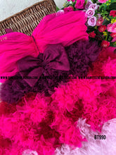 Load image into Gallery viewer, BT990 Fuchsia Blossom Dress – Petals of Poise for Tiny Trendsetters