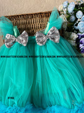 Load image into Gallery viewer, BT994 Aqua Elegance – Glitter Bow Frock for Joyous Occasions