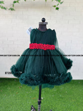 Load image into Gallery viewer, BT1269 Rosette Ribbon Green Gala Dress