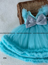 Load image into Gallery viewer, BT743 Aqua Princess Ruffle Gown - Every Twirl a Royal Moment!"