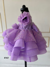 Load image into Gallery viewer, BT1427  Lavender Luxe: A Whimsical Gown for Little Dreamers
