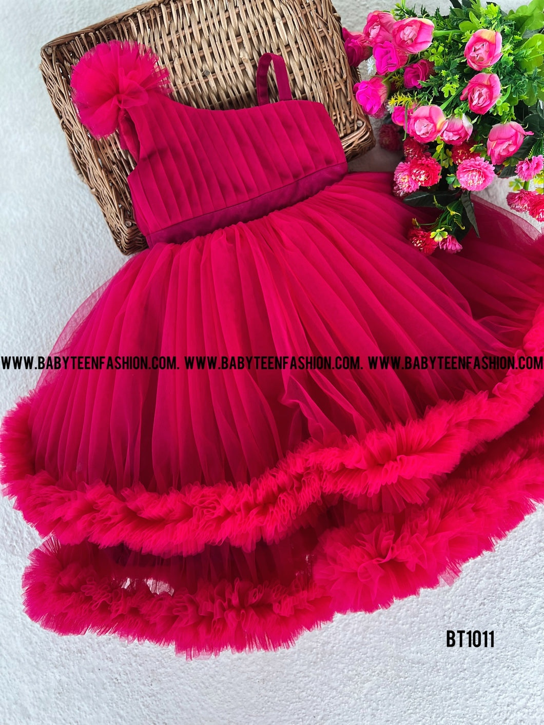 BT1011 Ruby Ruffles - Chic Celebration Dress