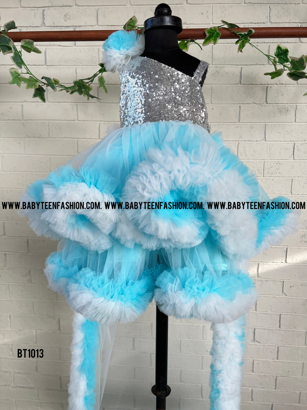 BT1013 Ice Queen Sparkle Gown - Let Her Shine Like Frozen Royalty