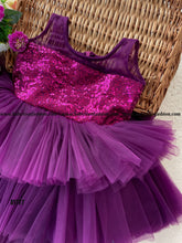 Load image into Gallery viewer, BT777 Sparkling Plum Princess Dress