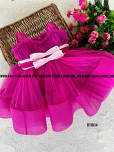 Load image into Gallery viewer, BT1034 Fuchsia Flair Ruffle Dress