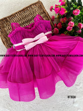 Load image into Gallery viewer, BT1034 Fuchsia Flair Ruffle Dress