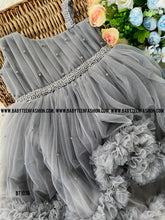 Load image into Gallery viewer, BT1036 Silver Mist: Enchanting Layered Dress for Petite Fashionistas