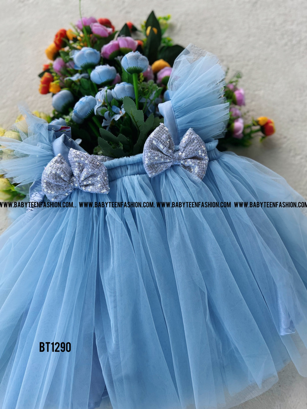 BT1290 Sky Blue Sparkle Dress