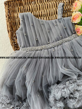 Load image into Gallery viewer, BT1036 Silver Mist: Enchanting Layered Dress for Petite Fashionistas
