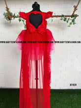 Load image into Gallery viewer, BT1039 Crimson Joy Ruffled Gown – Let Her Shine at Every Soiree
