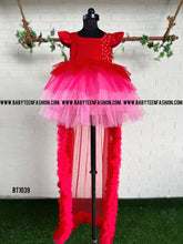 Load image into Gallery viewer, BT1039 Crimson Joy Ruffled Gown – Let Her Shine at Every Soiree