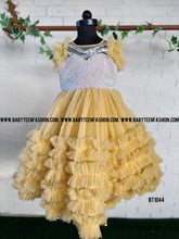 Load image into Gallery viewer, BT1044 Golden Glow Layered Gown - Shimmer into the Spotlight!