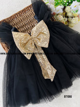 Load image into Gallery viewer, BT1066 Midnight Glitz Bow Dress – A Touch of Glamour