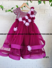 Load image into Gallery viewer, BT1073 Fuchsia Fantasy Party Dress - Blossoms of Joy