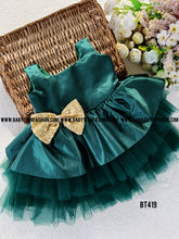 Load image into Gallery viewer, BT419 Emerald Elegance Festive Dress for Joyful Occasions