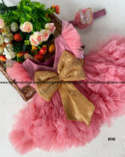Load image into Gallery viewer, BT742 Enchanted Flutter Baby Gown – Dazzle in Pink for Moments that Sparkle
