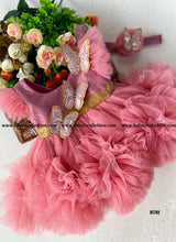 Load image into Gallery viewer, BT742 Enchanted Flutter Baby Gown – Dazzle in Pink for Moments that Sparkle