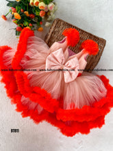Load image into Gallery viewer, BT811 Fiery Coral Flutter Dress – Ignite Her Style
