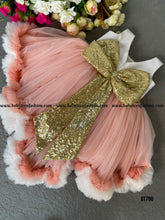 Load image into Gallery viewer, BT780 Peach Blossom Twirl Dress - A Whirl of Delight for Your Little Beauty!