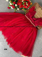 Load image into Gallery viewer, BT818 Crimson Charm – Luxe Festive Gown for Petite Fashionistas