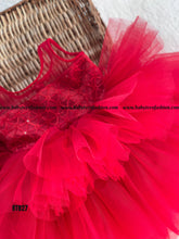 Load image into Gallery viewer, BT827 Ruby Ruffle Fiesta Dress - A Jubilant Gem for Little Ladies