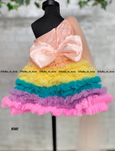 Load image into Gallery viewer, BT597 Rainbow Ruffle Delight: Color Splash Dress