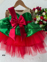 Load image into Gallery viewer, BT721 Emerald Twinkle: Festive Sequin Party Dress