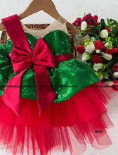 Load image into Gallery viewer, BT721 Emerald Twinkle: Festive Sequin Party Dress