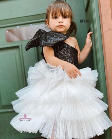 BT134 Midnight Spark – Glamorous Sequin Bodice Dress for Little Stars