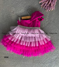 Load image into Gallery viewer, BT376 Fuchsia Fantasy: Glamorous Layered Party Dress