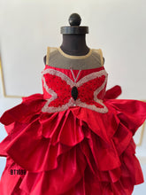 Load image into Gallery viewer, BT1698 Butterfly Hand Embroidered Party Wear Frock  For Baby Girls
